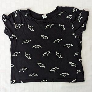 La Luna Bats Print Crop Top